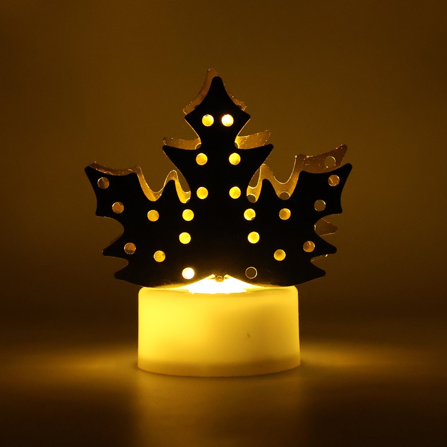 Gold-Tone Metal Diya Lamp with LED  Gold-Tone Metal Diya Lamp with LED